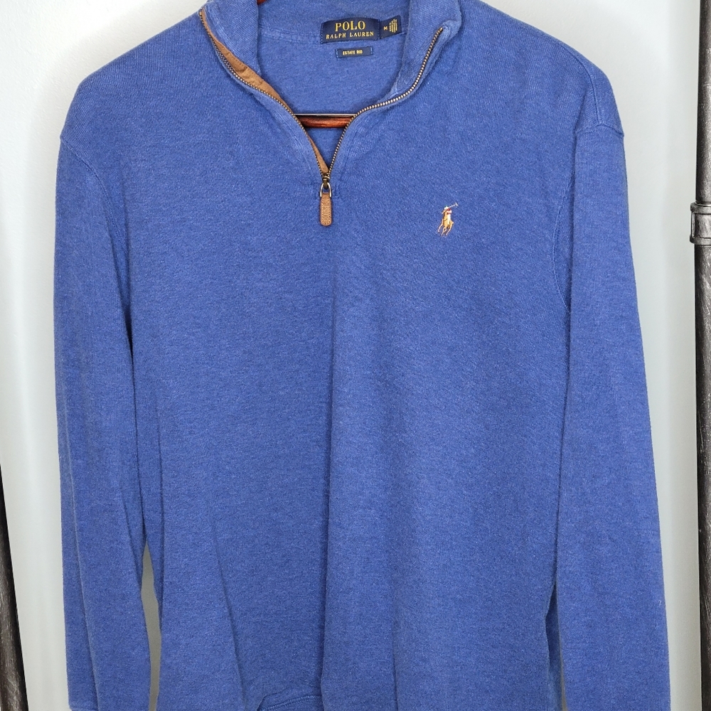 Blue 1/4 zip sweater Polo by Ralph Lauren